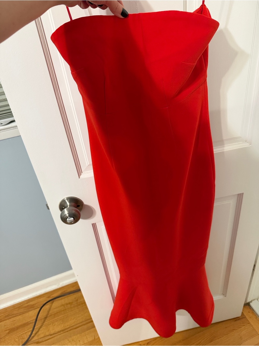 cinq a sept Red Strapless Fitted Dress